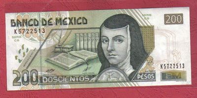 墨西哥2000年200比索 CS序列 克劳斯目录P-119 美洲纸币 实物图 UNC    - 墨西哥2000年200比索 CS序列 克劳斯目录P-119 美洲纸币 实物图 UNC   