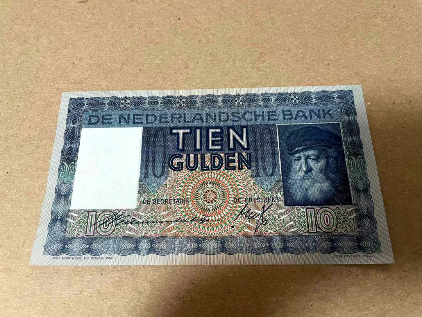 【Blue Auction】✨世界纸币精拍第218期【精】——安彻尔和安娜 荷兰 1933-39年10盾 经典大胡子 AU品相 精美