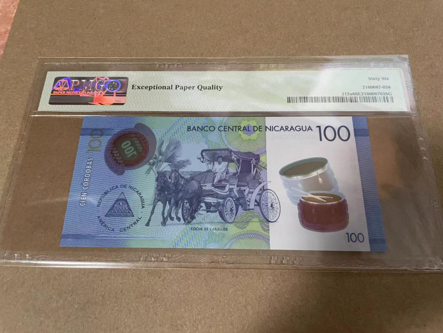 【Blue Auction】✨世界纸币精拍第218期【精】——安彻尔和安娜 【无47】尼加拉瓜 2014年100科多巴 PMG66EPQ