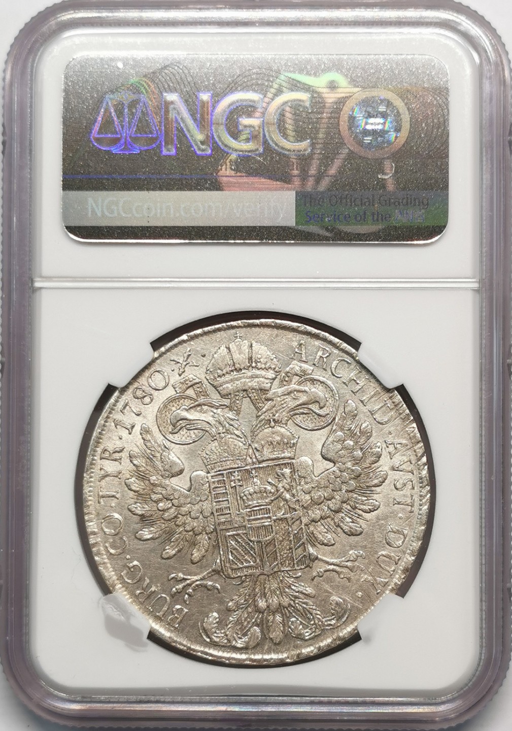 凡希社世界钱币微拍第二百零九期 1780神罗特蕾莎泰勒大银NGC-AUD早期后铸！