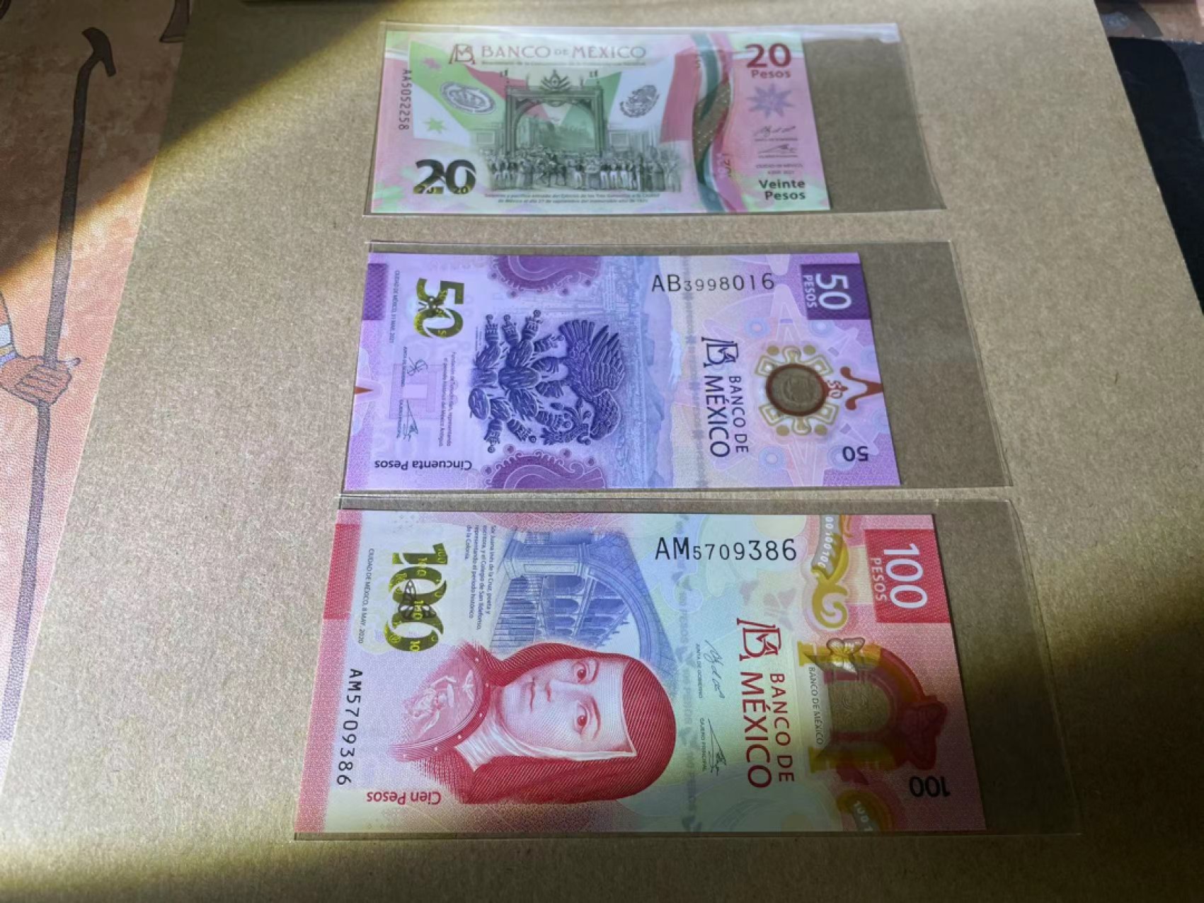 【Blue Auction】✨世界纸币精拍第218期【精】——安彻尔和安娜 【一组3张】墨西哥 新版 20-50-100比索 含年度最佳纸币 全新UNC