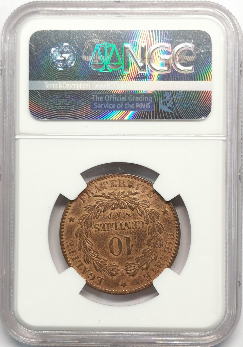 凡希社世界钱币微拍第二百零九期 1897A法国10生丁铜币NGC-UNCD