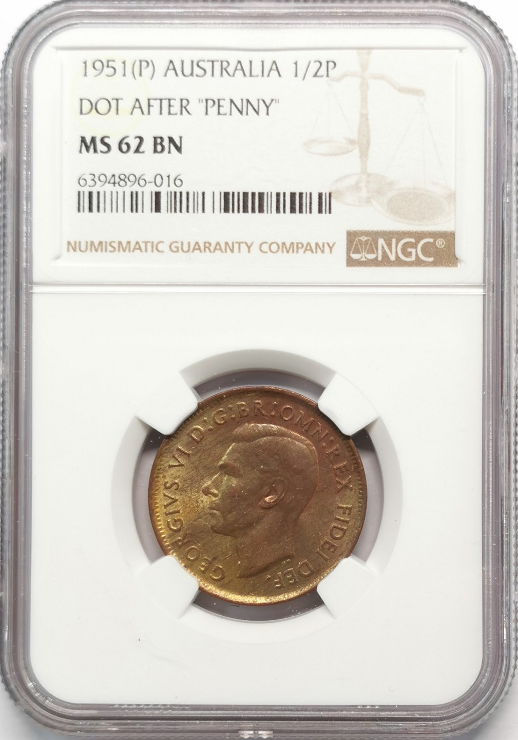 凡希社世界钱币微拍第二百零九期 1951澳大利亚乔六银铜一对NGC