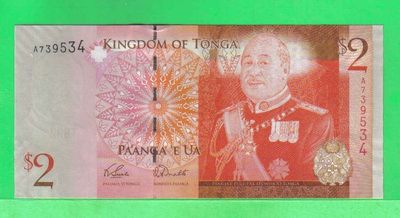 汤加2008年(2009年)2潘加 A冠 克劳斯目录P-38 大洋洲纸币 实物图 UNC     - 汤加2008年(2009年)2潘加 A冠 克劳斯目录P-38 大洋洲纸币 实物图 UNC    