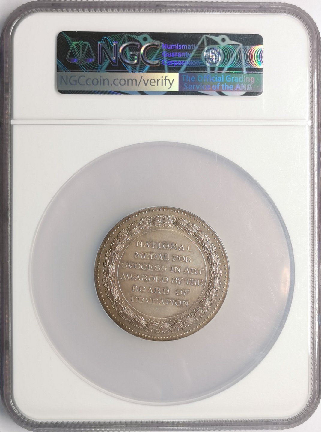 凡希社世界钱币微拍第二百零九期 荐！1897英国艺术与科学成就银质纪念章NGC-MS62