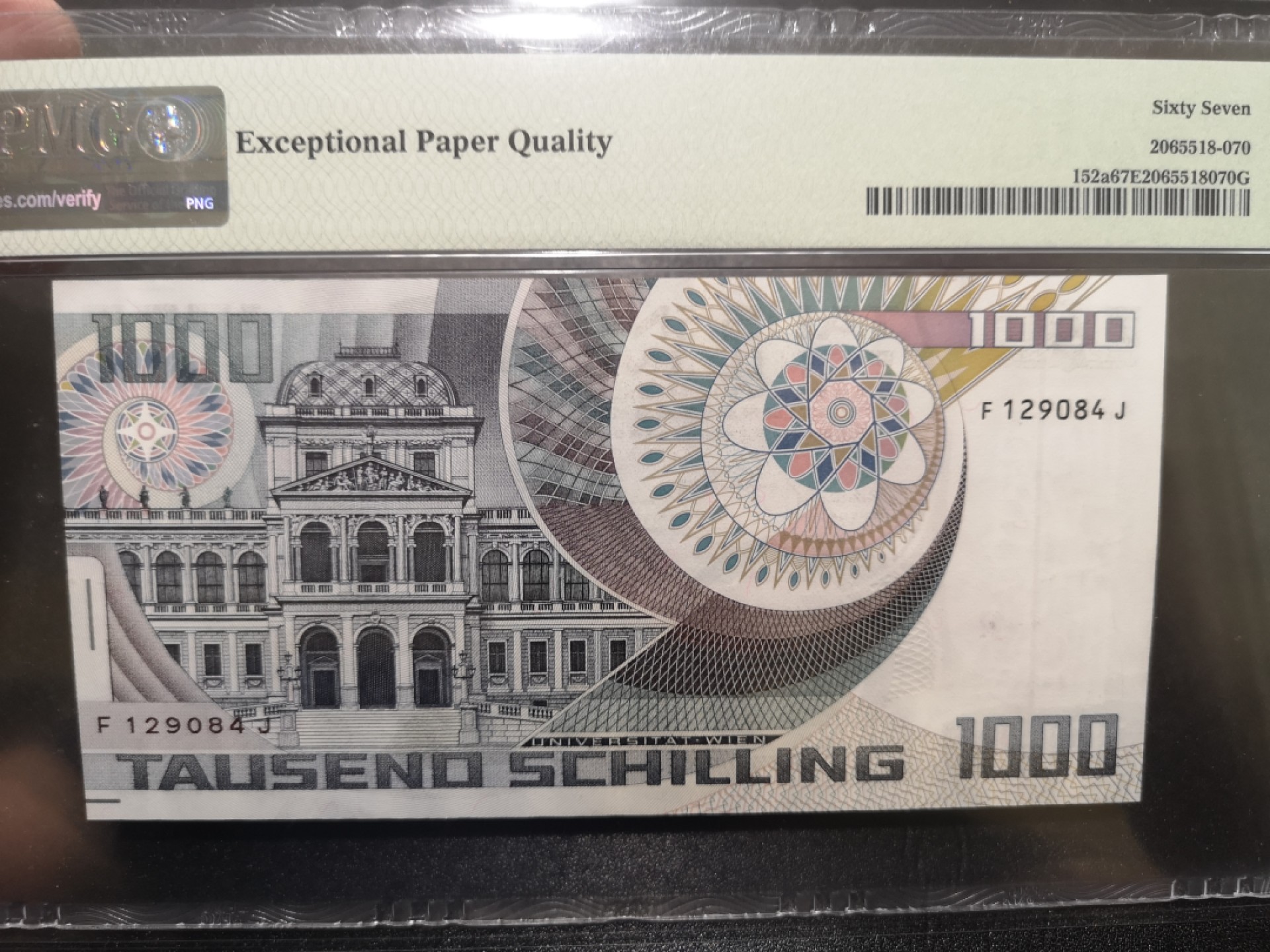 《外钞收藏家》第一百九十八期 1983年奥地利1000先令 PMG67