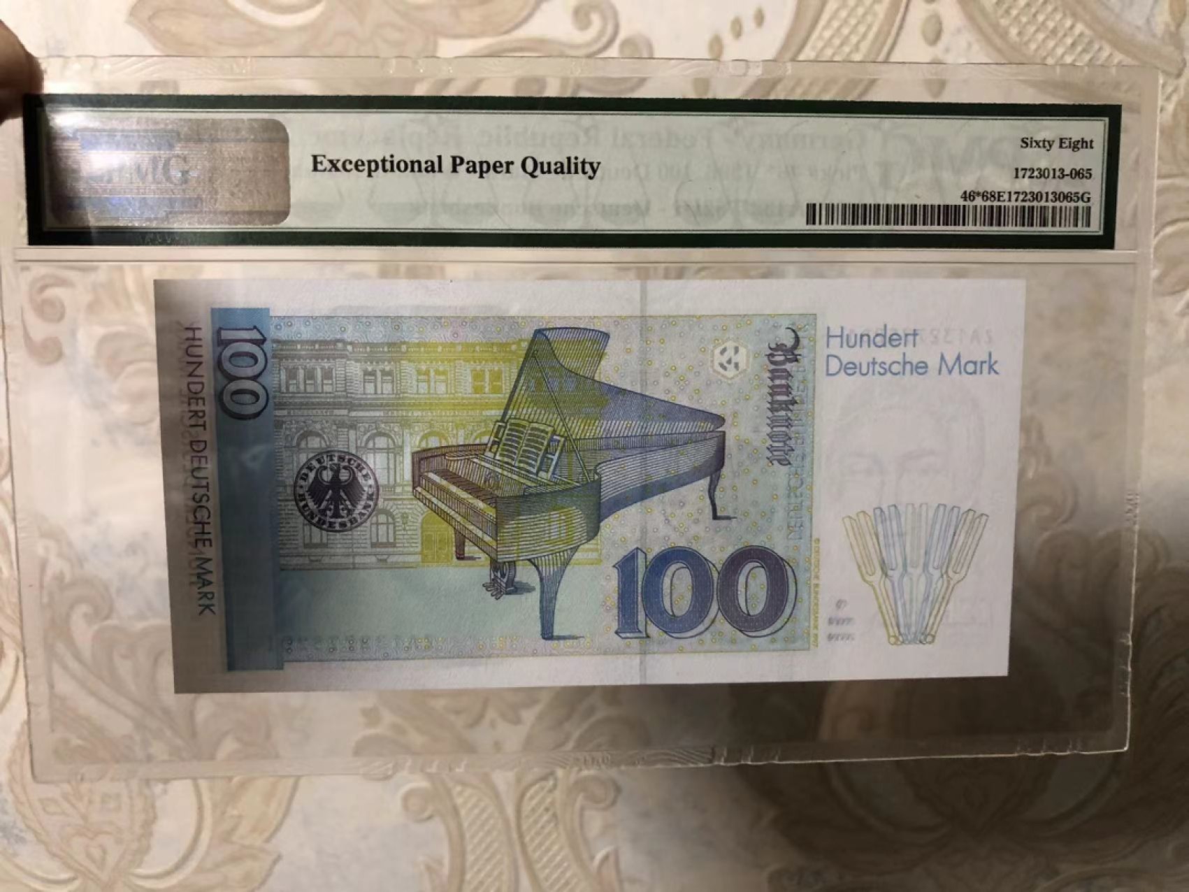 【Blue Auction】✨世界纸币精拍第218期【精】——安彻尔和安娜 【唯一补号冠军分】德国 1996年100马克 经典克拉拉 PMG68EPQ 超高分