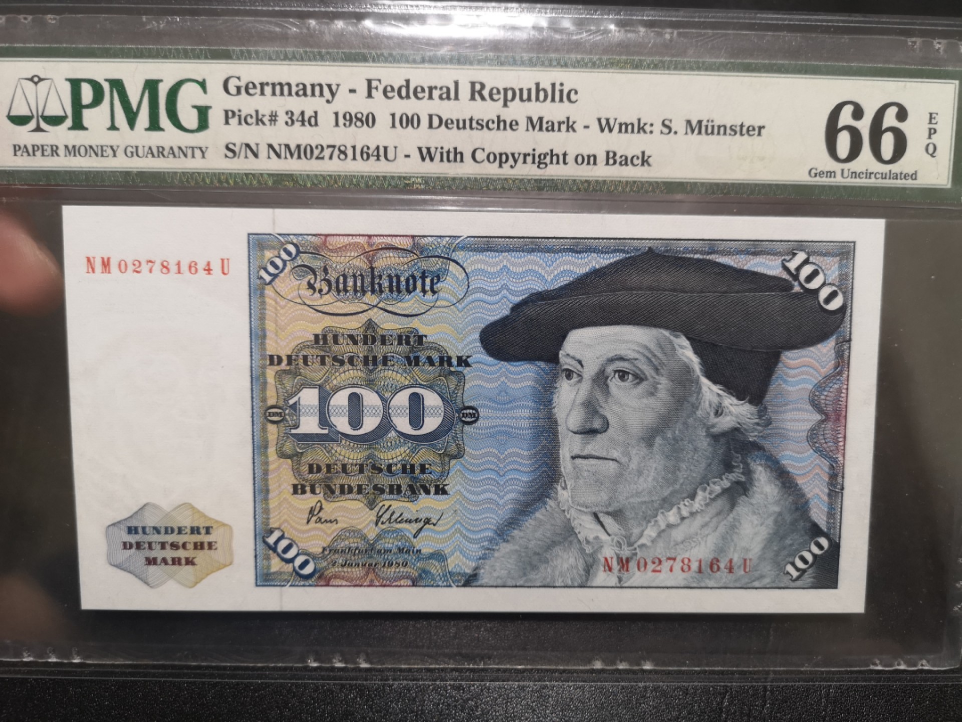 《外钞收藏家》第一百九十八期 1980年德国100马克 PMG66