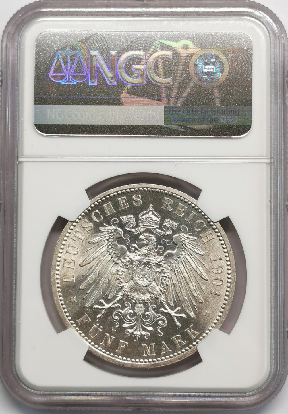 凡希社世界钱币微拍第二百零九期 1901普鲁士王国200周年纪念5马克NGC-MS63