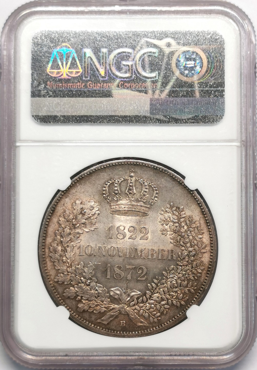 凡希社世界钱币微拍第二百零九期 1872萨克森金婚2泰勒大银NGC-MS63