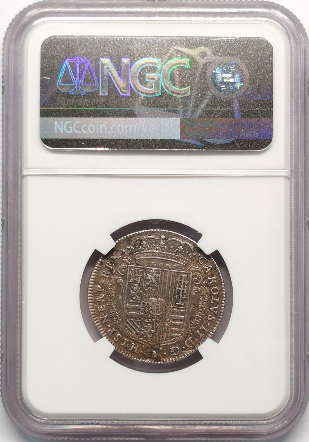 凡希社世界钱币微拍第二百零九期 1686那不勒斯地球TARI银币NGC-XFD