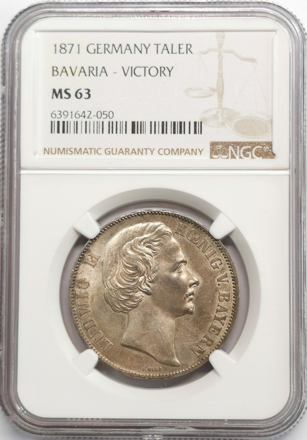 凡希社世界钱币微拍第二百零九期 1871巴伐利亚胜利泰勒NGC-MS63