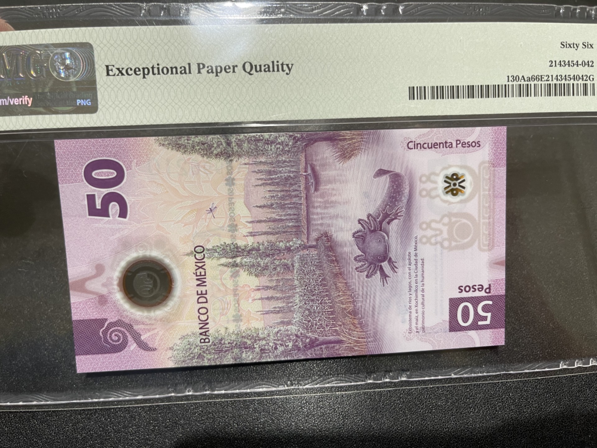 《外钞收藏家》第一百九十八期 2021年墨西哥50比索 AA冠 无47 PMG66