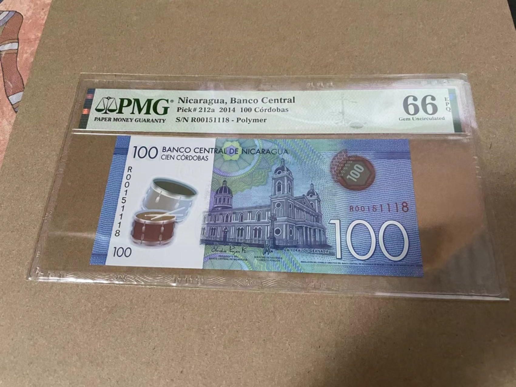 【Blue Auction】✨世界纸币精拍第218期【精】——安彻尔和安娜 【无47】尼加拉瓜 2014年100科多巴 PMG66EPQ