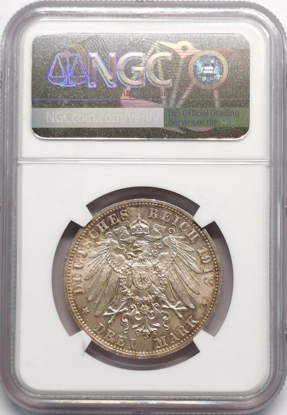 凡希社世界钱币微拍第二百零九期 1913德国莱比锡纪念3马克NGC-MS64