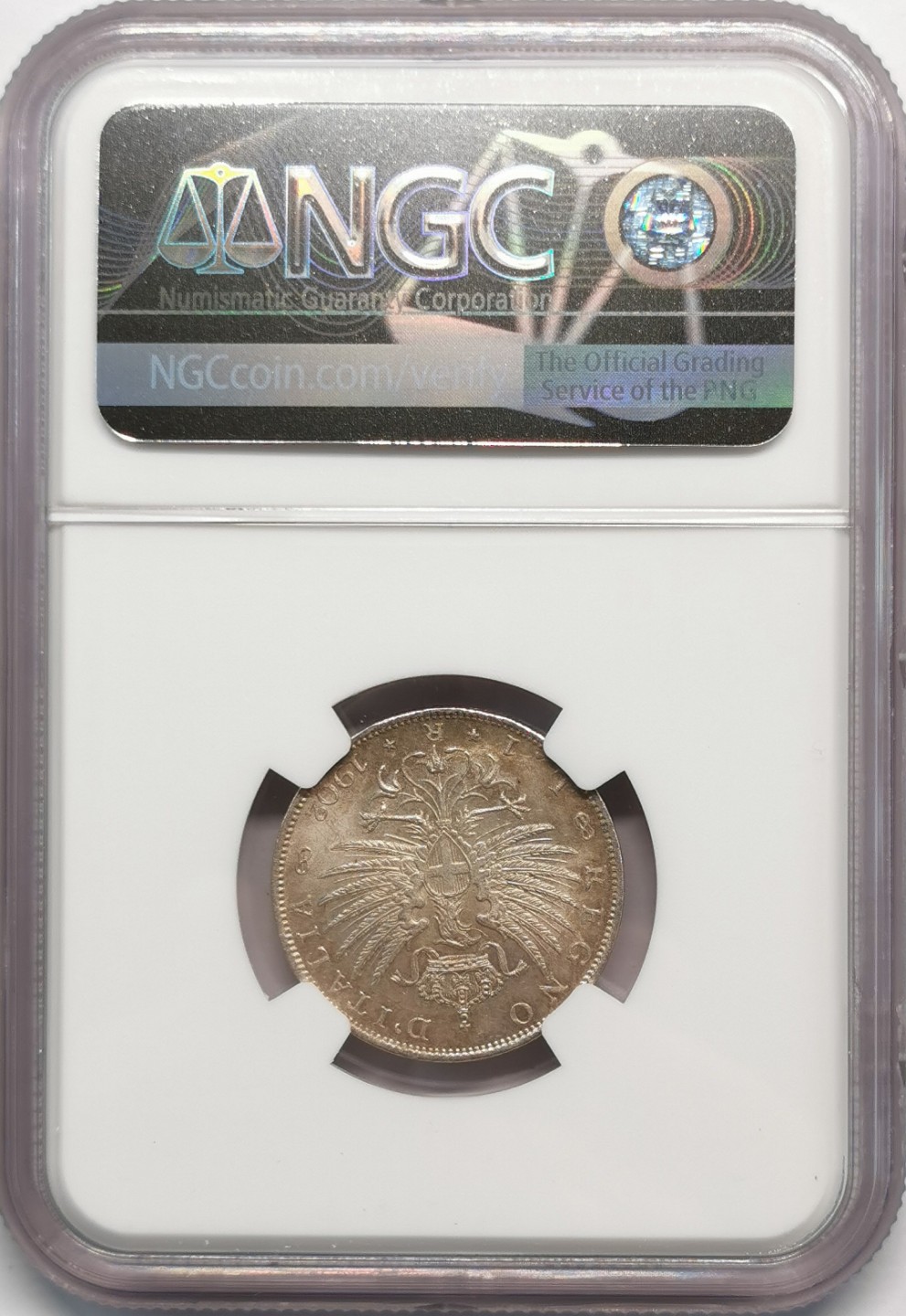 凡希社世界钱币微拍第二百零九期 1902意大利王冠鹰里拉银币NGC-MS63