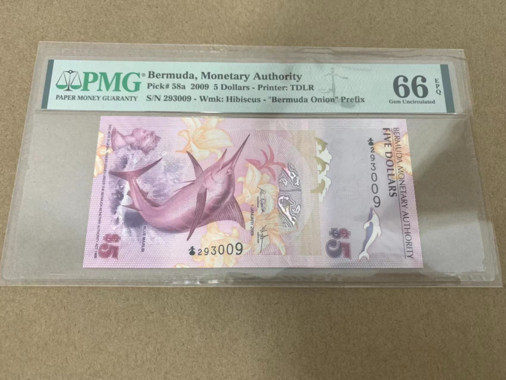 【Blue Auction】✨世界纸币精拍第218期【精】——安彻尔和安娜 【洋葱冠无47】百慕大 2009年5元 PMG66EPQ 