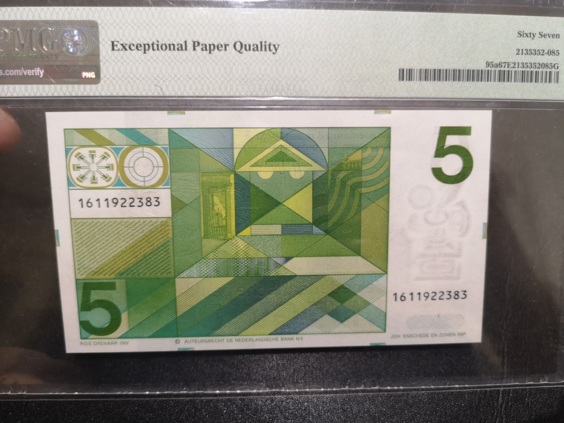 《外钞收藏家》第一百九十八期 1973年荷兰人像版5盾 PMG67高分 无47