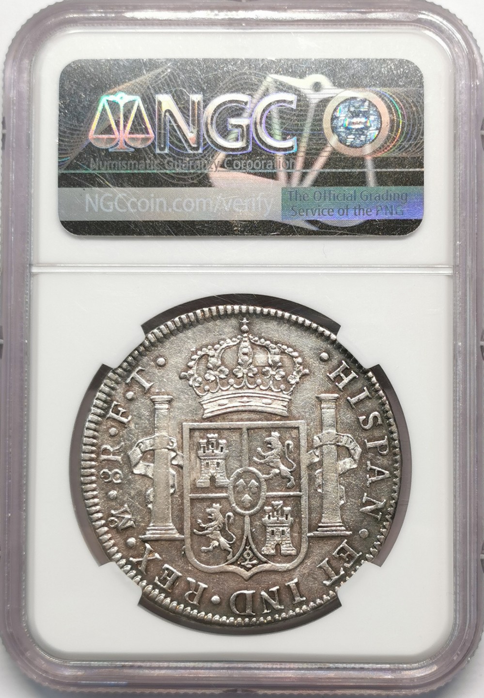 凡希社世界钱币微拍第二百零九期 1802墨西哥卡四双柱NGC-XFD