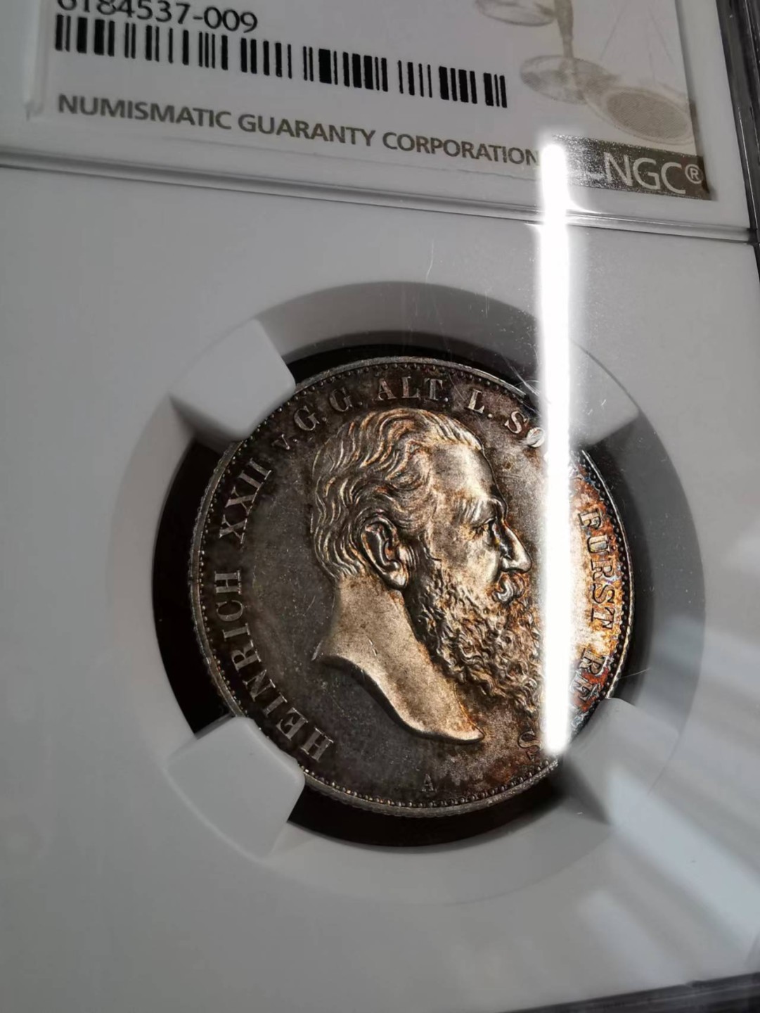 凡希社世界钱币微拍第二百零九期 荐！1901A罗斯-上格莱茨2马克NGC-MS63稀有马克品种！