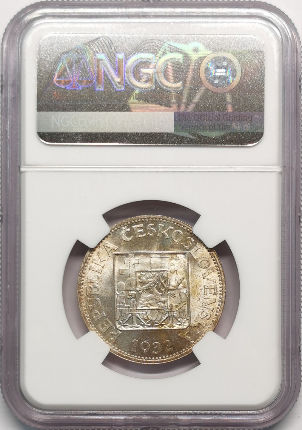 凡希社世界钱币微拍第二百零九期 1932捷克10K银币NGC-MS65