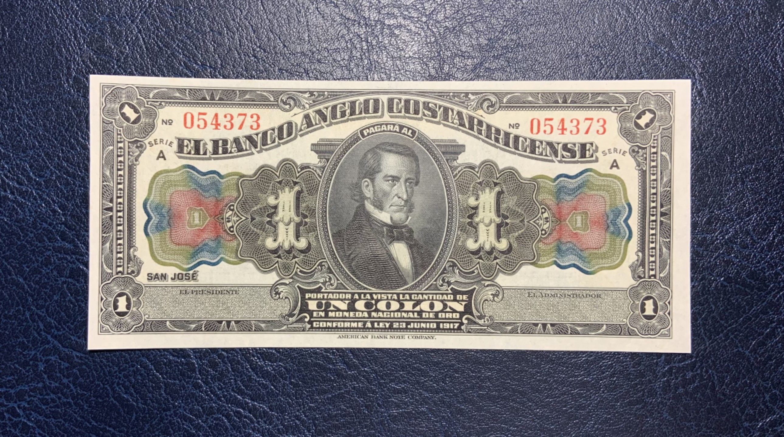 收藏联盟Quantum Auction 第187期拍卖 哥斯达黎加1917年1克朗 品相全新UNC 美钞印刷