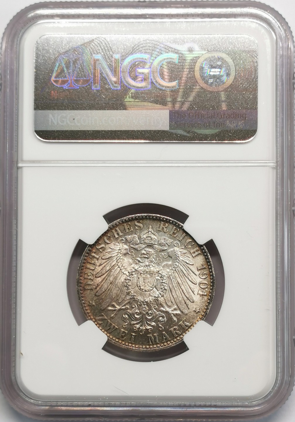 凡希社世界钱币微拍第二百零九期 1904J不来梅自由市2马克NGC-MS66