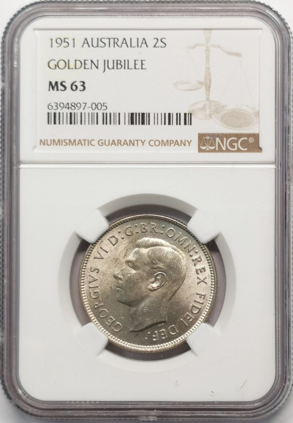 凡希社世界钱币微拍第二百零九期 1951澳大利亚乔六银铜一对NGC