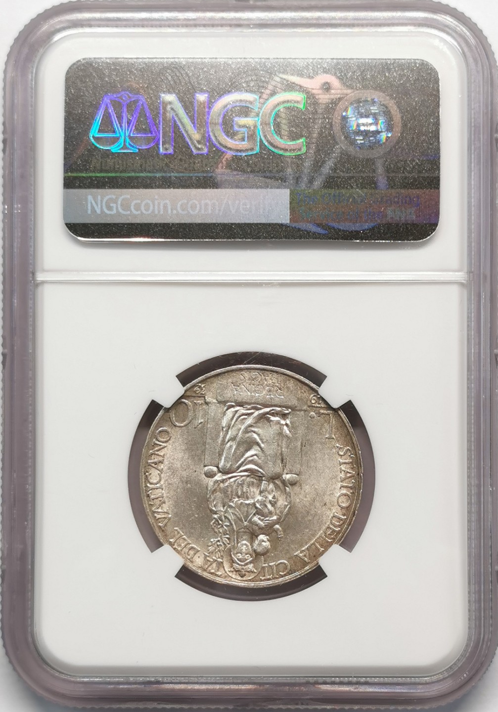 凡希社世界钱币微拍第二百零九期 1932梵蒂冈10里拉银币NGC-MS63