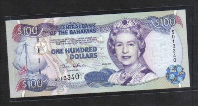 巴哈马2000年100元 克劳斯目录P-67 签名如图 美洲纸币 实物图 UNC   - 巴哈马2000年100元 克劳斯目录P-67 签名如图 美洲纸币 实物图 UNC  