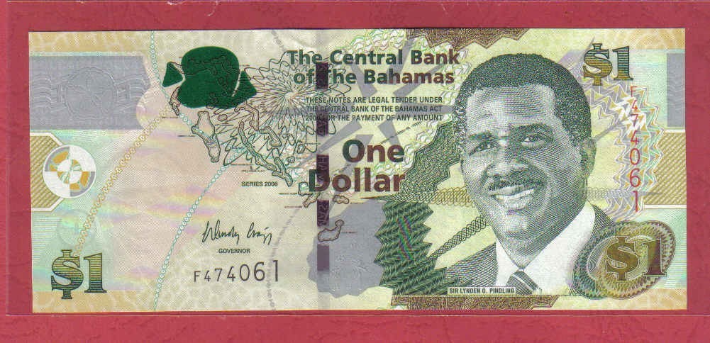 巴哈马1元 2008年版 克劳斯目录P-71 美洲钱币 实物图 UNC    