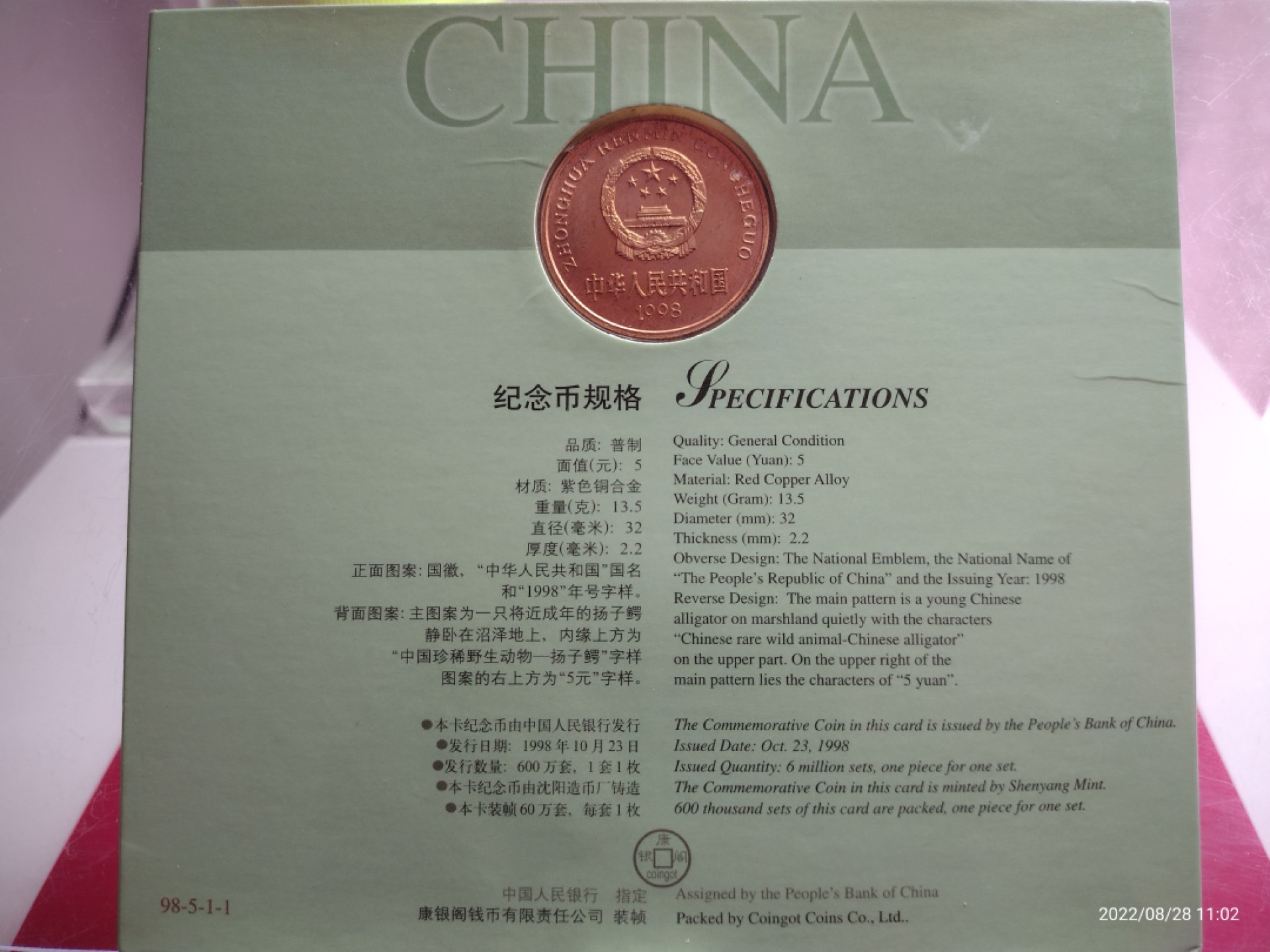 中国珍稀野动物一扬子鳄