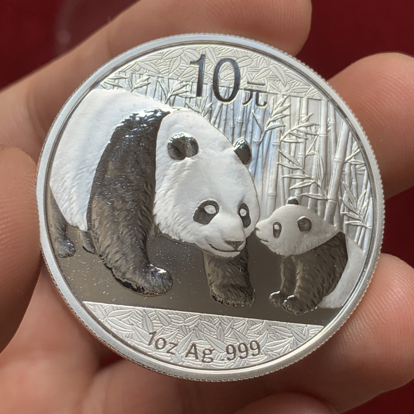 《竞宝斋》第91场-本周日，周一2场连拍（全场不限金额包邮） 中国 2011年 熊猫 10元 1盎司 银币