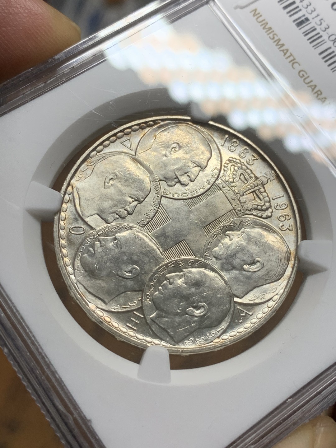 《竞宝斋》第91场-本周日，周一2场连拍（全场不限金额包邮） NGC-MS64 希腊1963年 30德拉克马 纪念银币