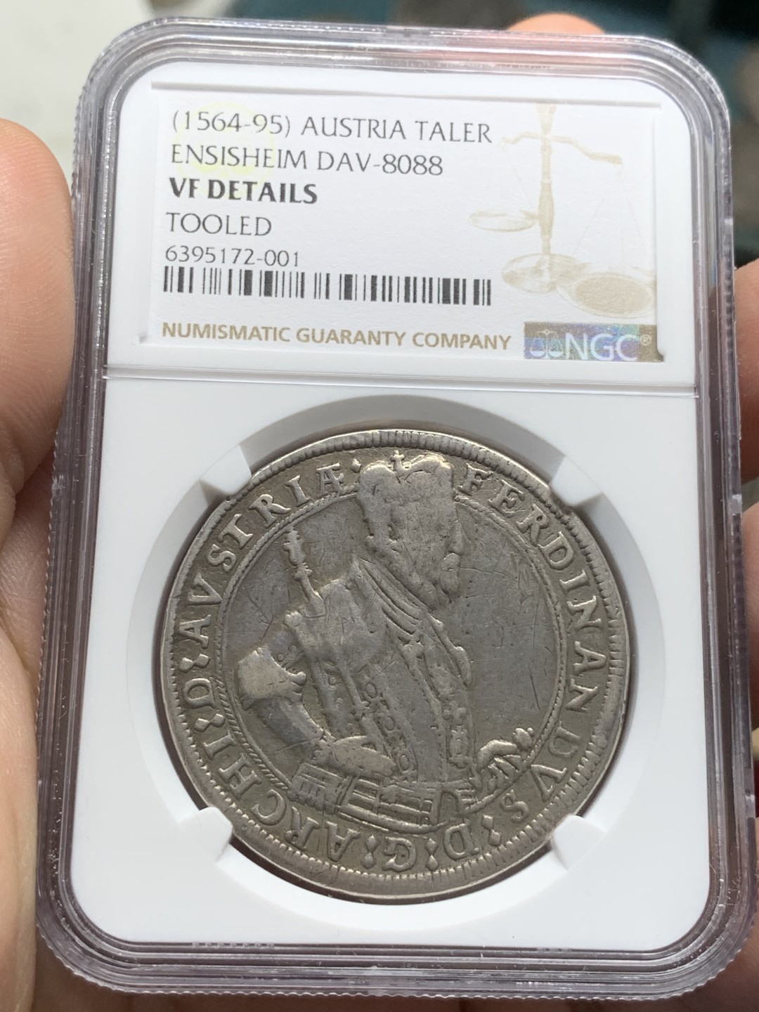 《竞宝斋》第91场-本周日，周一2场连拍（全场不限金额包邮） NGC-VF 奥地利1564年 斐迪南 神罗泰勒 大银币 少见品种