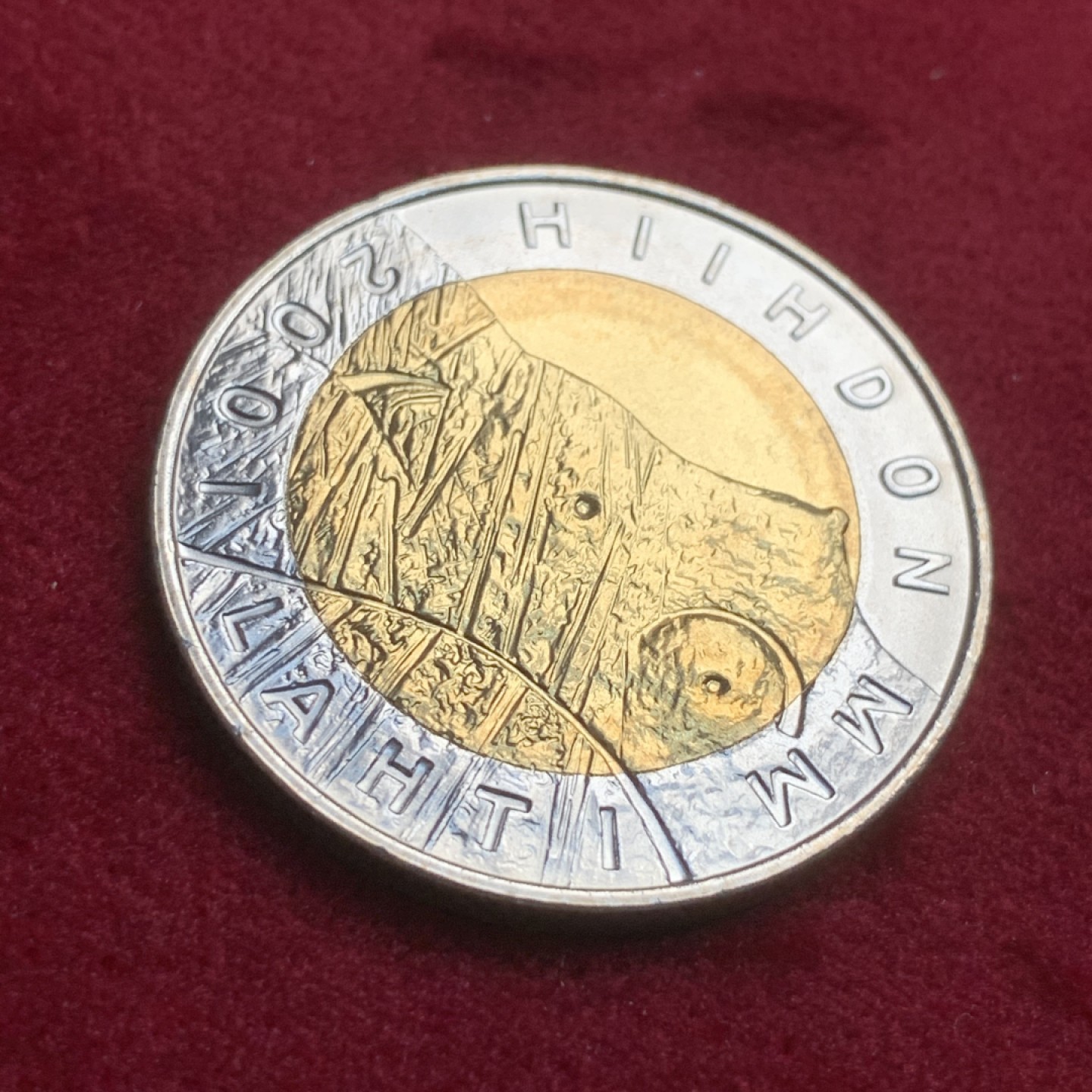 《竞宝斋》第91场-本周日，周一2场连拍（全场不限金额包邮） 原包装证书 芬兰2001年北欧滑雪锦标赛25马克双色纪念币