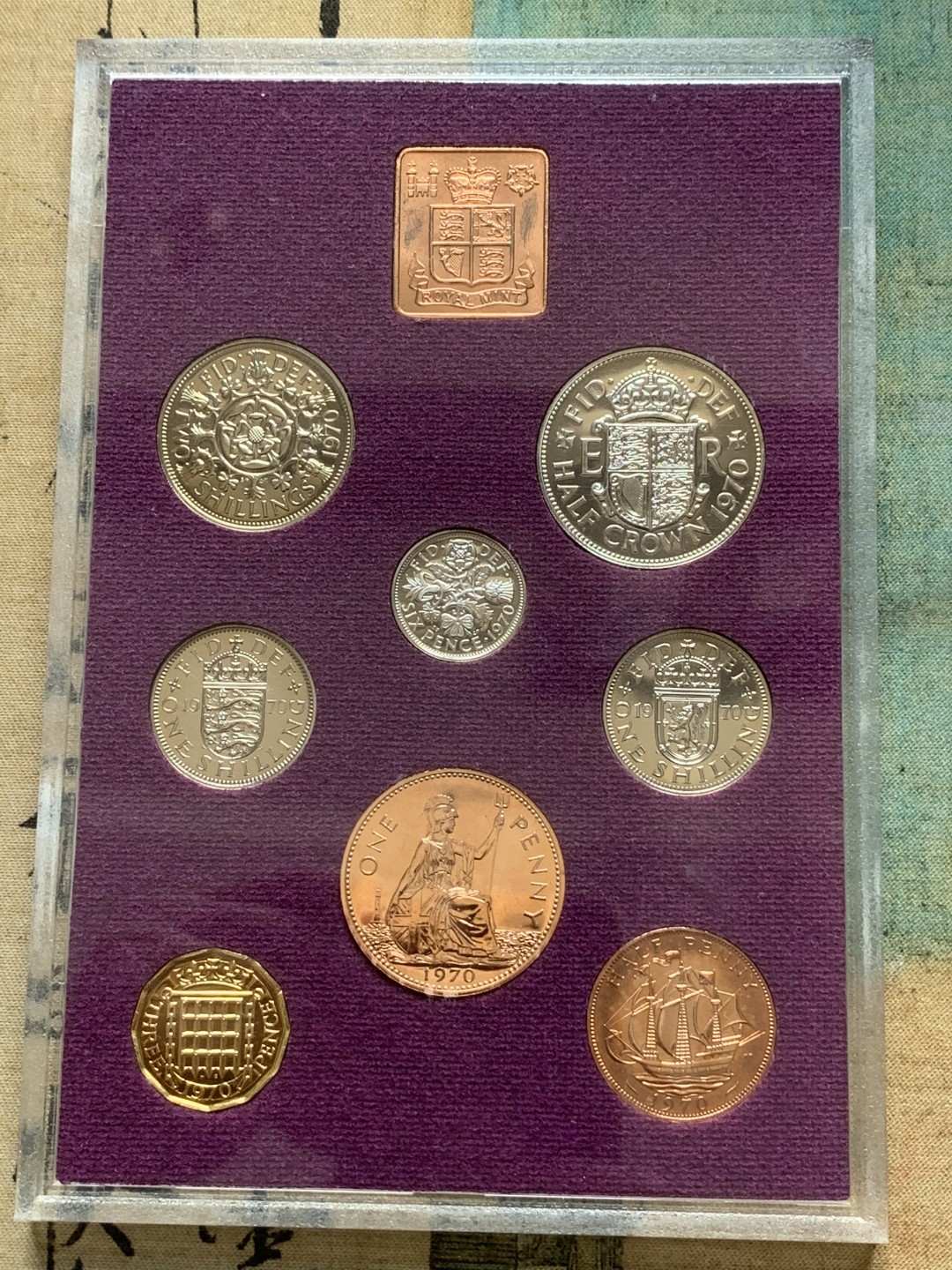 《竞宝斋》第91场-本周日，周一2场连拍（全场不限金额包邮） 英国 1970 精制套装 老币制最后一年  比较有纪念意义 收藏好品