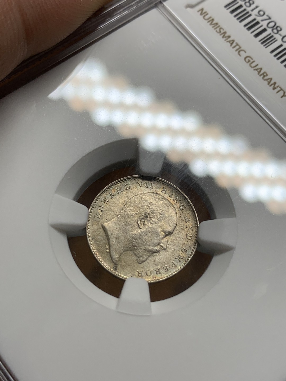 《竞宝斋》第91场-本周日，周一2场连拍（全场不限金额包邮） NGC-MS64 印度 爱七 1910年2安娜 银币 非常少见