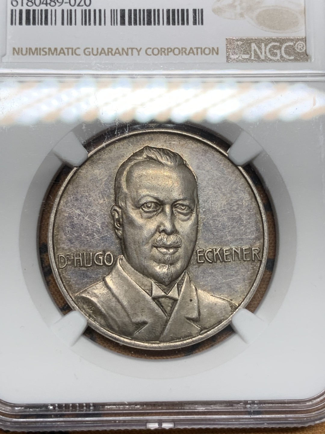 《竞宝斋》第91场-本周日，周一2场连拍（全场不限金额包邮） NGC-MS61 德国1924齐柏林飞艇纪念 银章