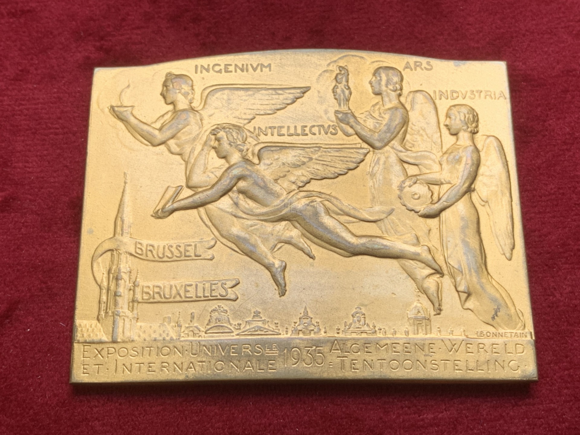 《竞宝斋》第91场-本周日，周一2场连拍（全场不限金额包邮） 比利时 1935 布鲁塞尔 世博会 大铜章 好品 细节不错