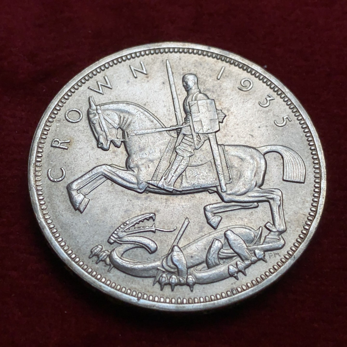 《竞宝斋》第91场-本周日，周一2场连拍（全场不限金额包邮） 英国 1935年 乔治五世 木马剑 克朗银币 