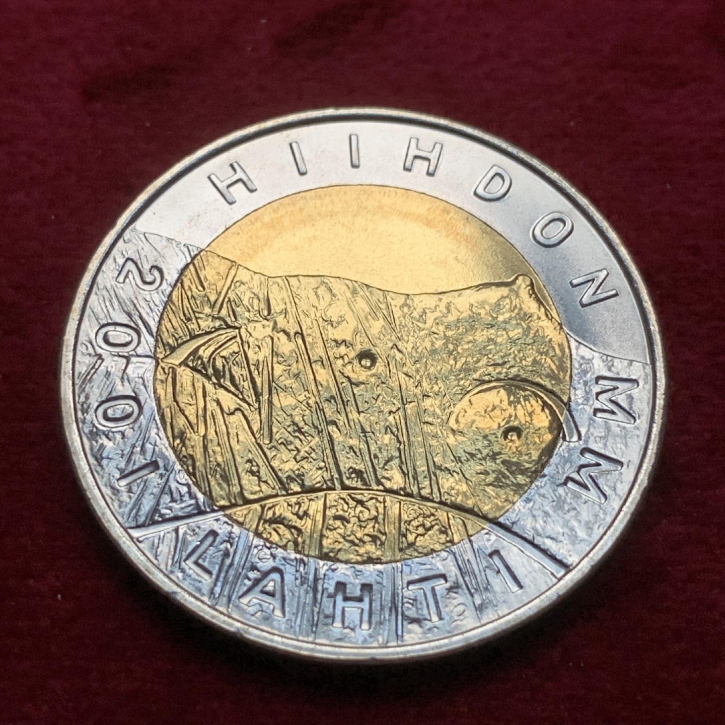 《竞宝斋》第91场-本周日，周一2场连拍（全场不限金额包邮） 原包装证书 芬兰2001年北欧滑雪锦标赛25马克双色纪念币