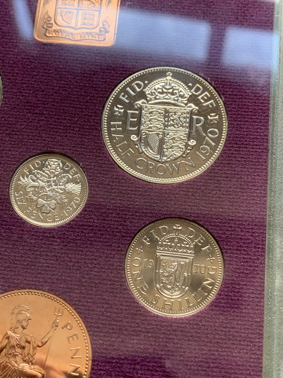 《竞宝斋》第91场-本周日，周一2场连拍（全场不限金额包邮） 英国 1970 精制套装 老币制最后一年  比较有纪念意义 收藏好品