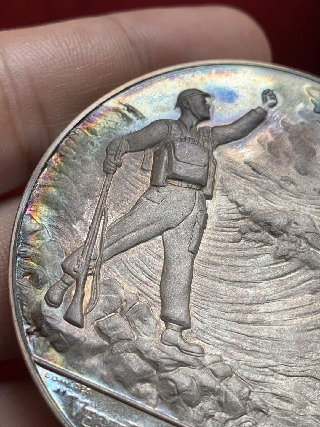 《竞宝斋》第91场-本周日，周一2场连拍（全场不限金额包邮） 原盒英国1965年丘吉尔诞辰纪念大银币五彩BU大型版本82.5克58MM银标高浮雕