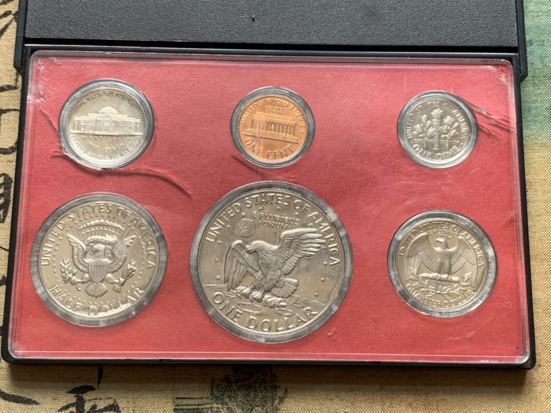 《竞宝斋》第91场-本周日，周一2场连拍（全场不限金额包邮） 美国 1977 套币 PROOF SET 6枚套