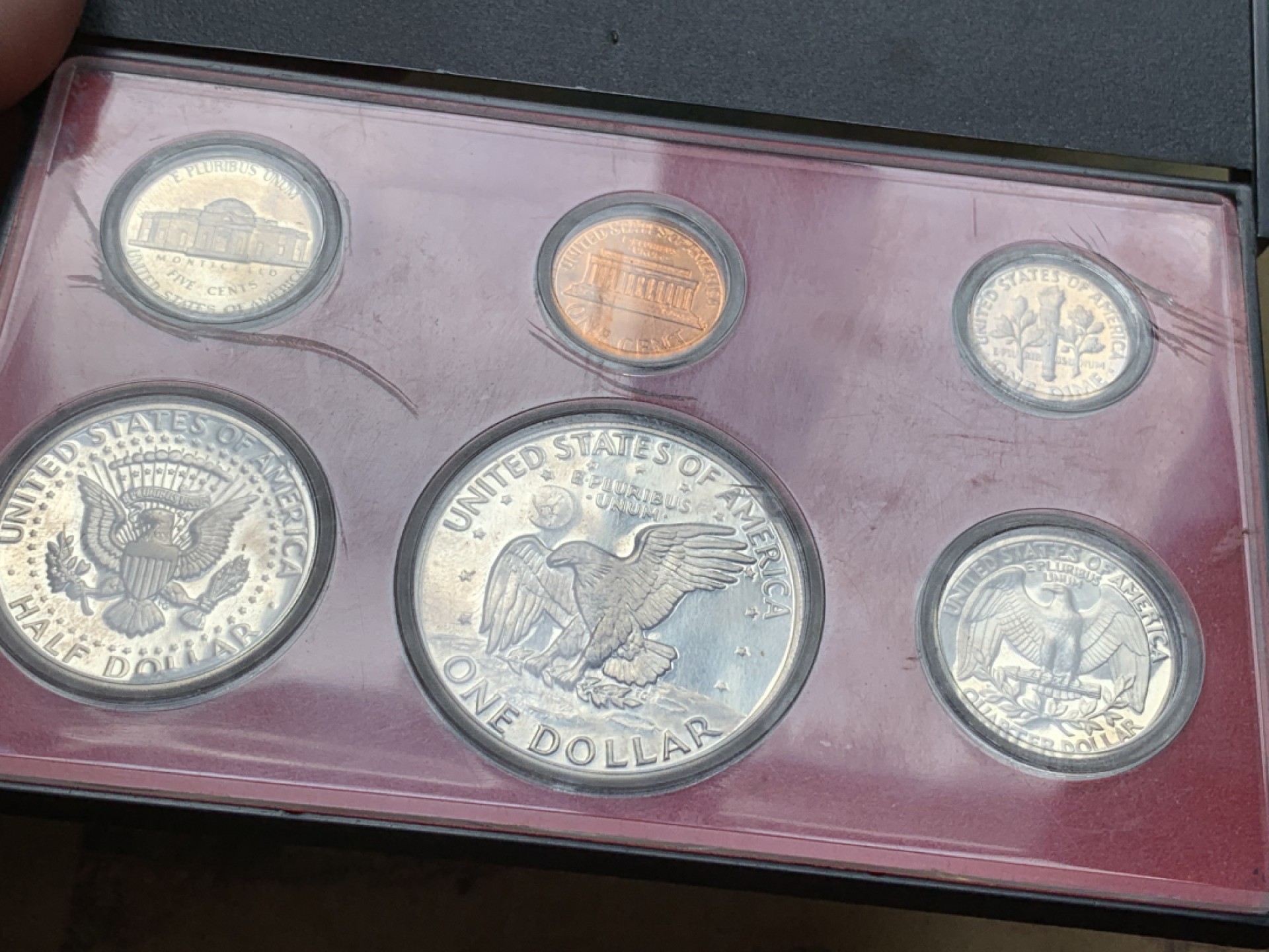 《竞宝斋》第91场-本周日，周一2场连拍（全场不限金额包邮） 美国 1977 套币 PROOF SET 6枚套