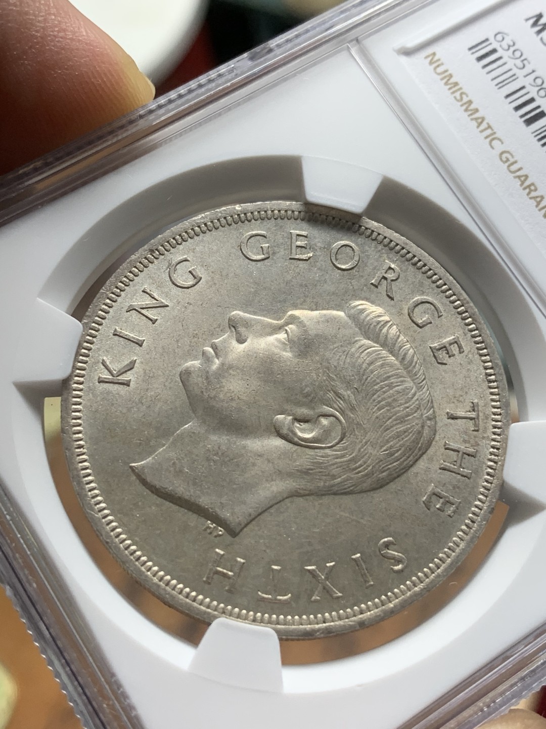 《竞宝斋》第91场-本周日，周一2场连拍（全场不限金额包邮） NGC-MS62 新西兰 1949年 乔六1克朗大银币 原光好品 