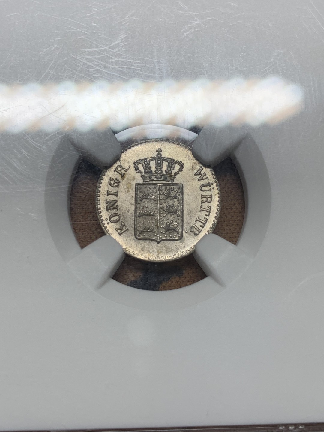 《竞宝斋》第91场-本周日，周一2场连拍（全场不限金额包邮） NGC-MS65 德国符腾堡1852年1克鲁泽 银币