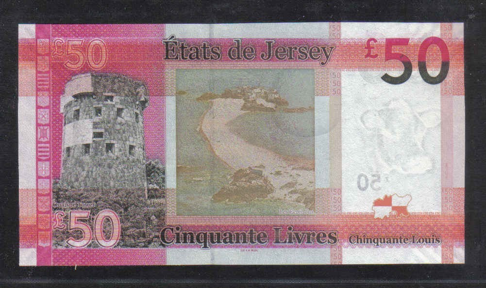 泽西岛2010年50镑 克劳斯P-36a 欧洲纸币 实物图 UNC  
