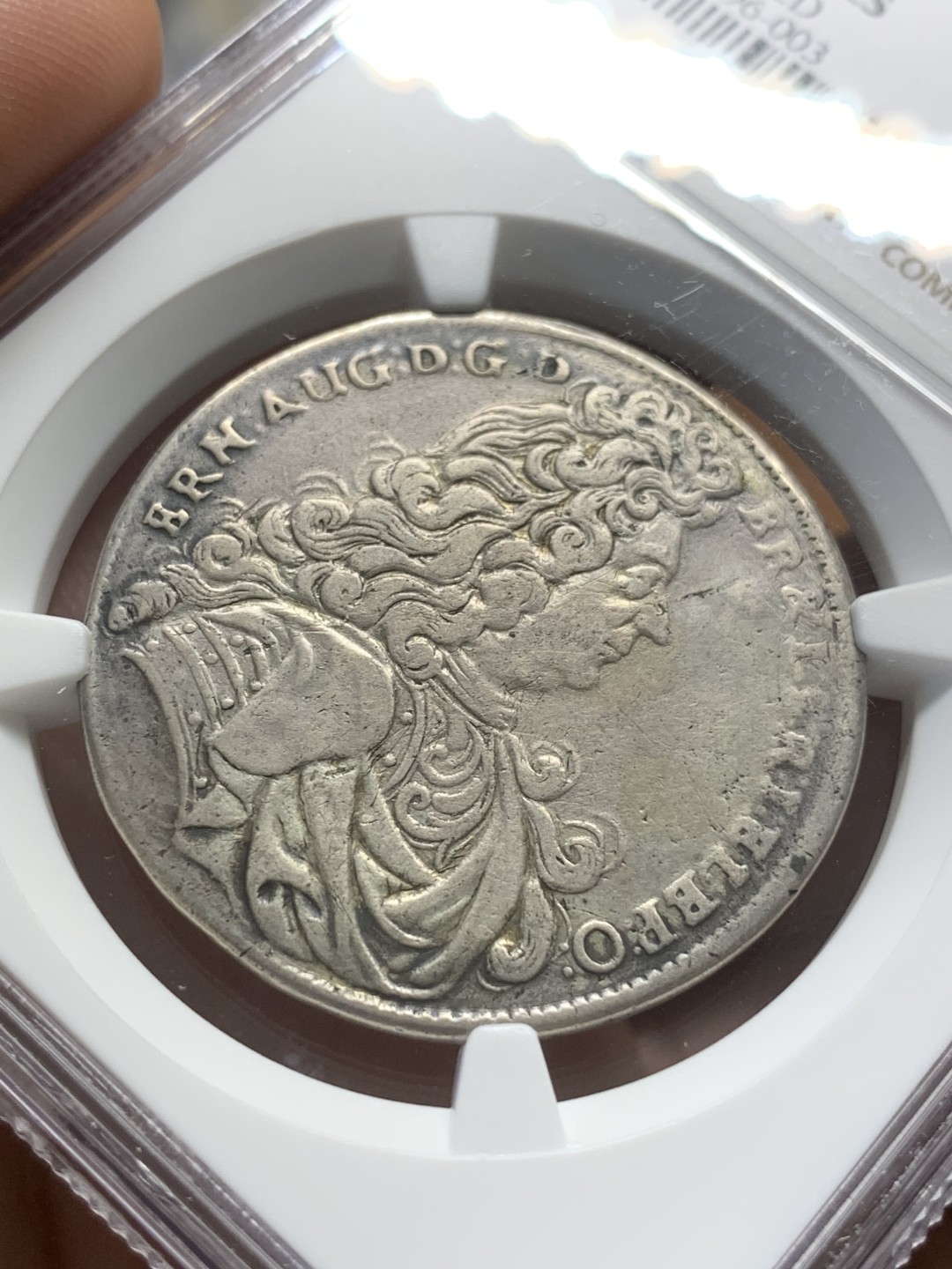 《竞宝斋》第91场-本周日，周一2场连拍（全场不限金额包邮） NGC-VF 德国不伦瑞克 1695年 2/3泰勒大银币 非常稀少的品种 